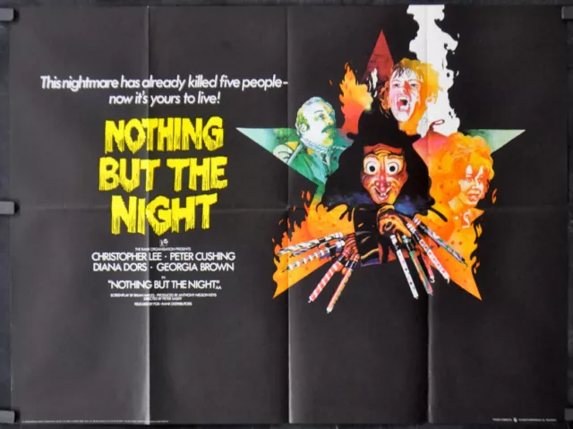 Nothing But The Night 1973 Orig Nm Uk Quad Movie Poster Christopher Lee Cushing