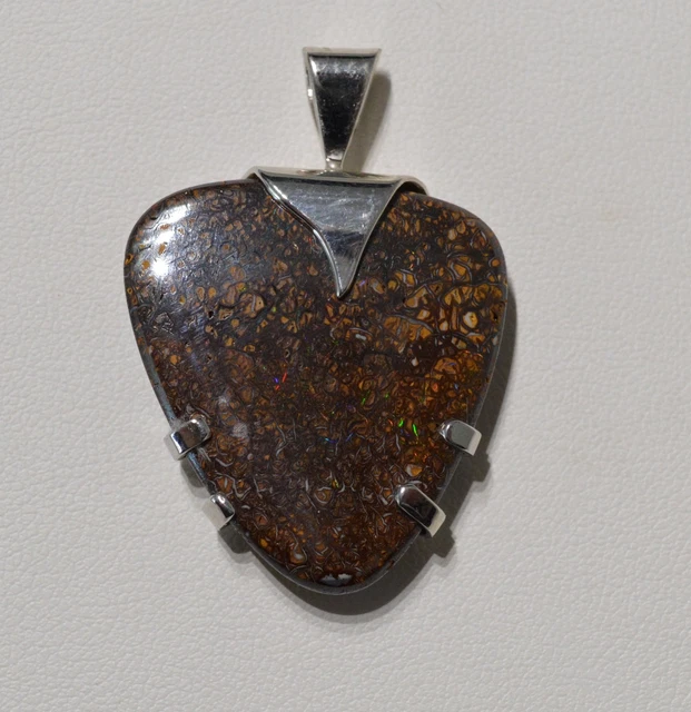 Pendentif argent opale Yowah Boulder 47,75 carats - Natural Opal Silver pendant