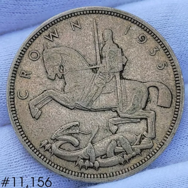 1935 Great Britain  King George V SILVER Jubilee  LARGE CROWN Dragon Slayer