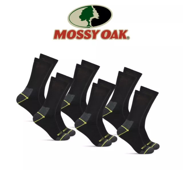 6 Pairs Men Mossy Oak Winter Heavy Duty Warm WORK  BOOTS Socks Cotton Size 10-13