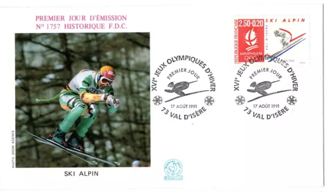 2710 FDC ENVELOPPE 1er JOUR   SKI ALPIN   JO ALBERTVILLE