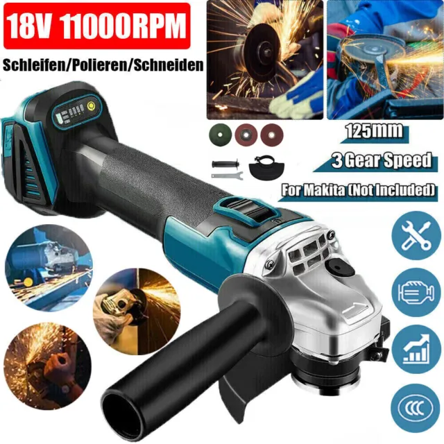18V 125mm Brushless Angle Grinder For Makita Cordless Replace Li-ion Battery
