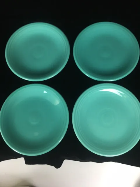 Homer Laughlin Fiestawear turquoise blue 6 1/4 bread and butter plates set of 4