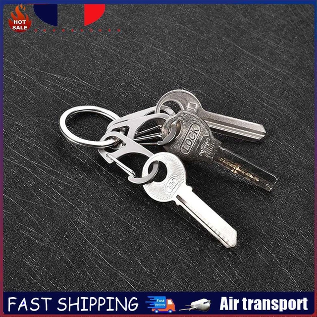 2pcs Keychains Mini Spring Portable Carabiner for Outdoor Climbing (Silver) ~