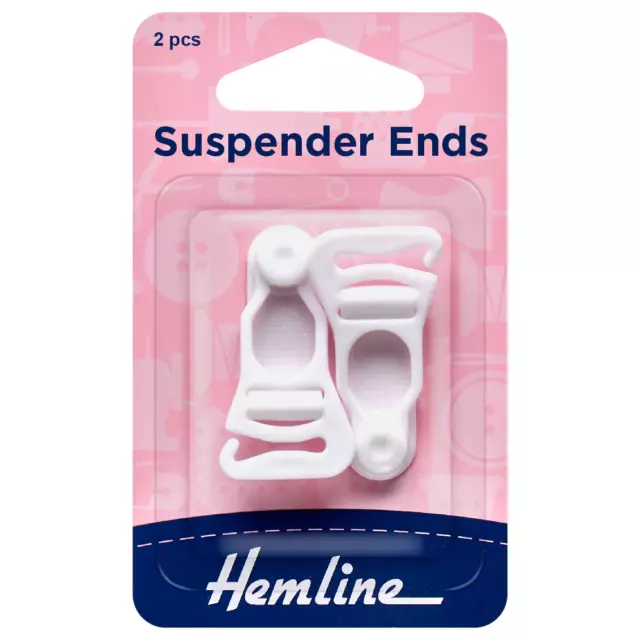 Extremos de suspensión Hemline: blanco: 1 par
