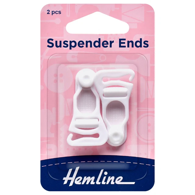 Extremos de suspensión Hemline: blanco: 1 par