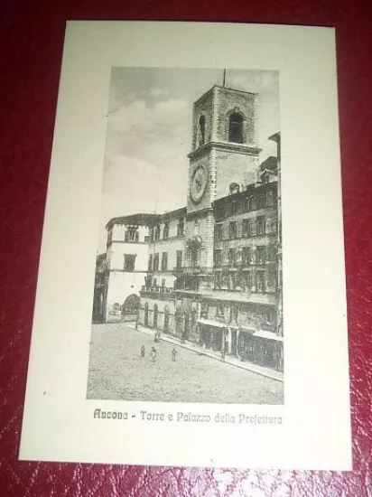 Cartolina Ancona - Torre e Palazzo della Prefettura 1920 ca