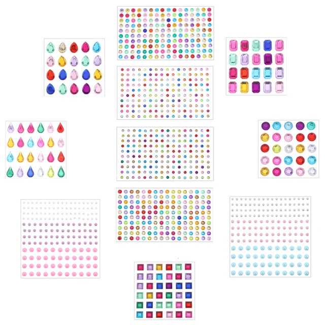 11 hojas Joyas Niños Cristal Diamante Pegatina Libro de recortes