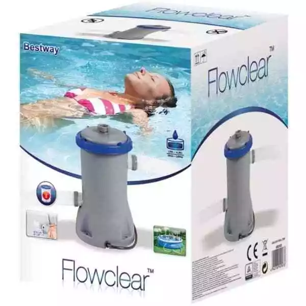 Bestway Flowclear 330 / 530 / 800 / 1500 gal Filter Pump for Swimming Pool, Grey