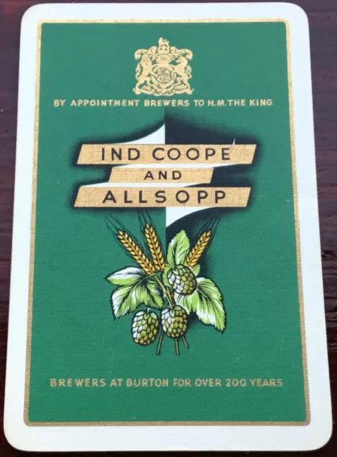 Playing Cards 1 Single Card Old IND COOPE & ALLSOPP Brewery Advertising Art BEER