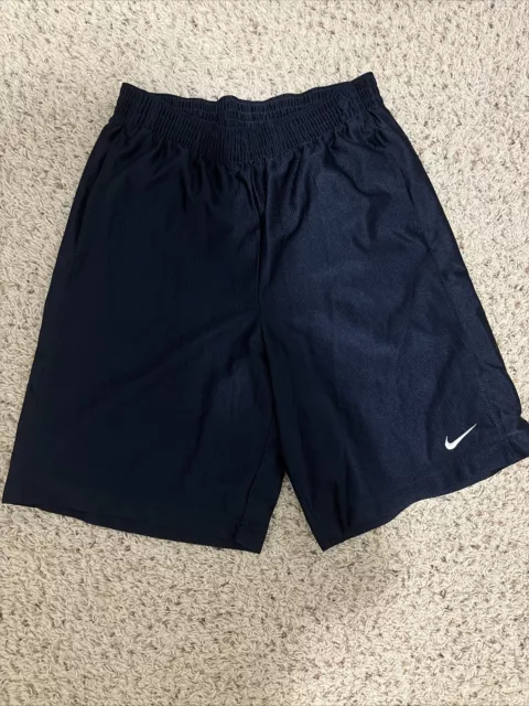 Nike Men’s Dri Fit Navy Blue Sports Athletic Basketball Shorts Size Large