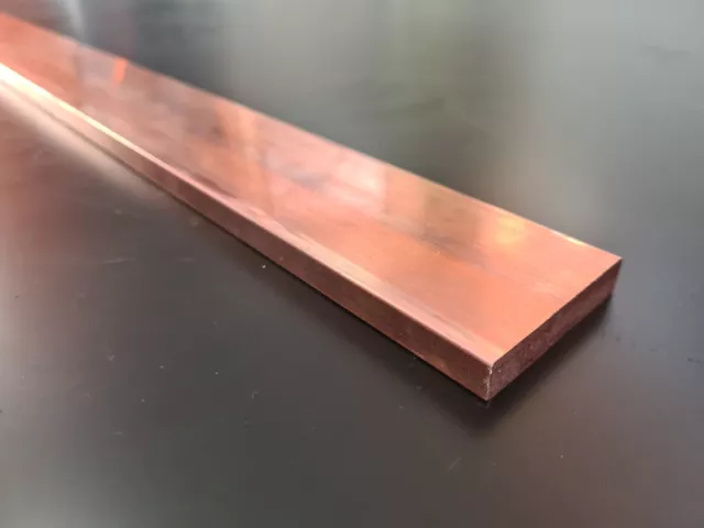 Copper flat bar  CW004A / Cu-ETP 10mm thick, many widths