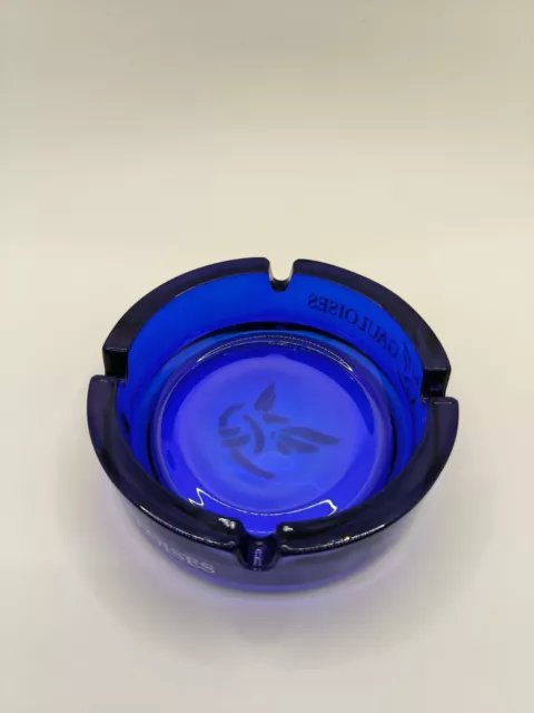 Aschenbecher Gauloises Blau Glas Rund NEU Zigaretten Ascher 3