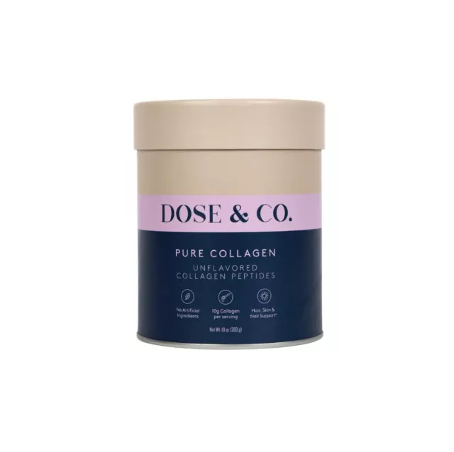 Dose & Co Pure Collagen Peptides Unflavored Hair/Skin/Nail Support 10oz 10/06/25