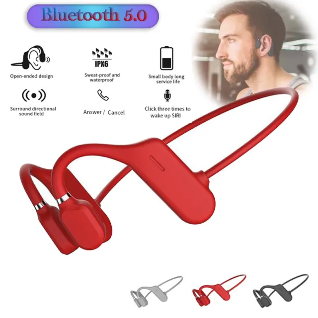 Bone Conduction Headphones Bluetooth 5.0 Wireless Earbuds Open Ear Sport Headset