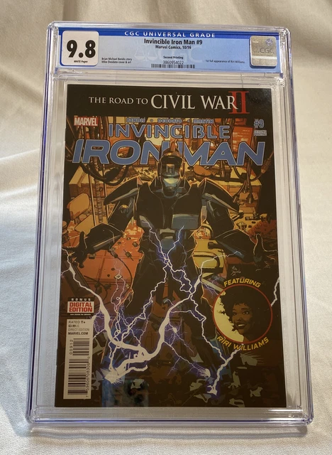 Invincible Iron Man #9 2nd printing CGC 9.8  1st full appearance Riri Williams