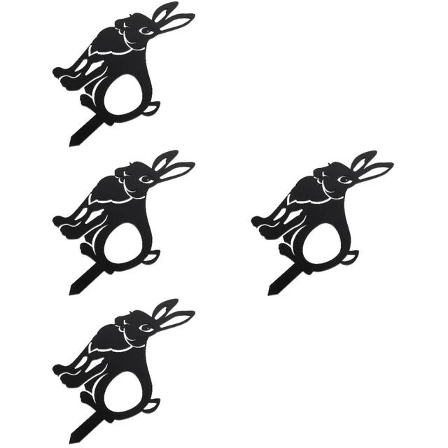 4 Pack Bunny Shape Garden Stake Easter Ground Plug Outdoor Stakes Decorate