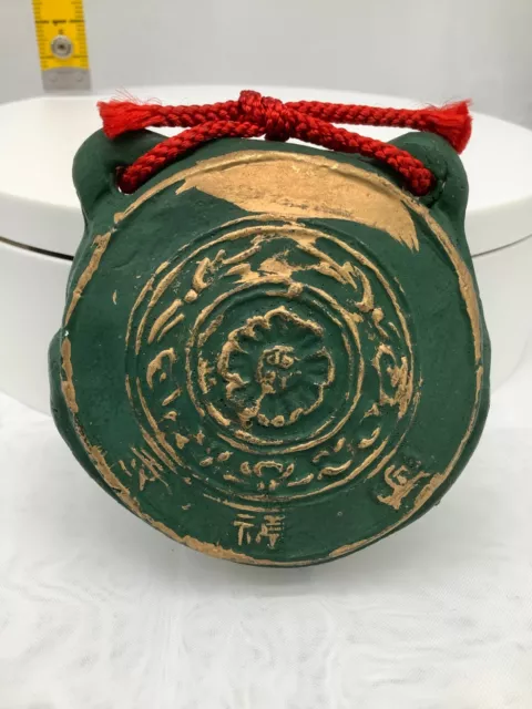 Japanese Clay Bell Ceramic Dorei Asian Antiques Kofukuji Temple 3.1x3.1x1.9inch