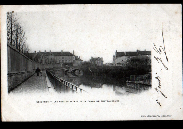ESSONNES (91) VILLAS au CANAL de CHATEAUBOURG animé en 1903