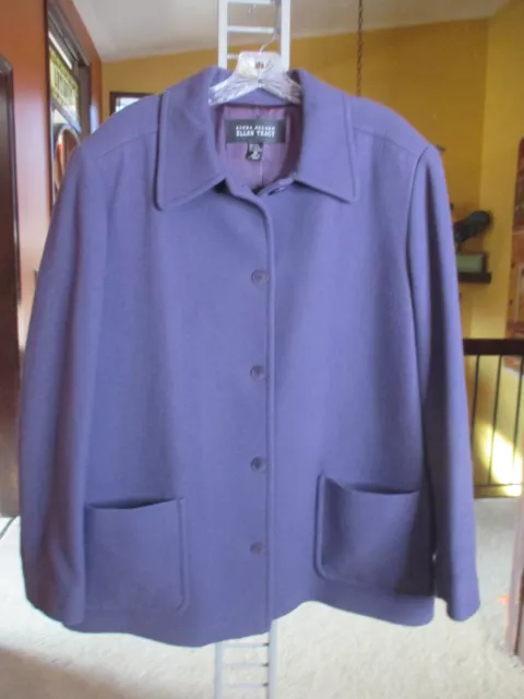 Ellen Tracy 20 / 1X Purple Wool Blend Coat