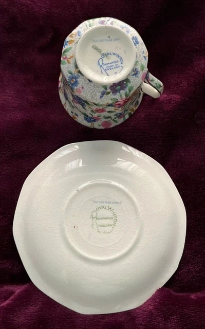 Royal Winton Grimwades Old Cottage Chintz Tea Cup Saucer Creamer & Small Bowl 10