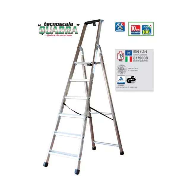 Scala in alluminio FACAL quadra Q50/6 6 gradini made in italy