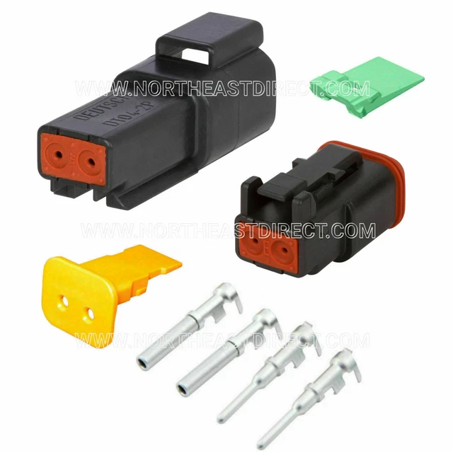 Connecteur Deutsch DT04 2 Broches étanche IP67 - 16 AWG Gris - 12" - Neuf