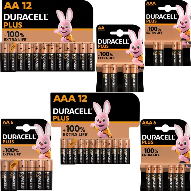 Duracell Plus Power AA AAA Batteries Alkaline Long Lasting LR03, LR6 Far Expiry