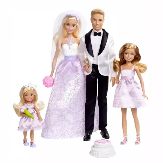 Barbie Wedding Gift Set Full Bridal Party Kids Wedding Play Gift