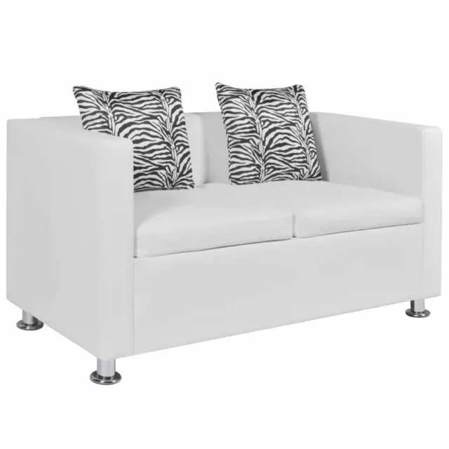 vidaXL 2-Sitzer Sofa Couch Loungesofa Relaxsofa Relaxcouch Kunstleder Weiß