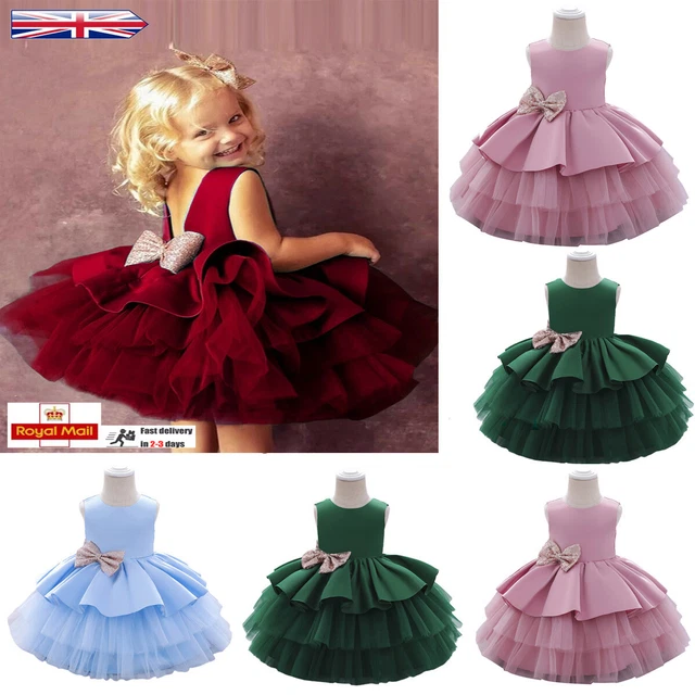 Flower Girls Princess Dress Baby Kids Wedding Bridesmaid Party Lace Prom Dresses