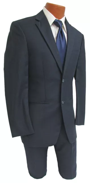 Boys Size 4 Navy Blue Perry Ellis Suit with Pants Wedding Ring Bearer Church