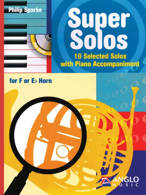 Super Solos for F Horn Solo & Piano Sheet Music Philip Sparke Play-Along Book CD