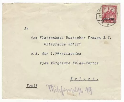 Deutsches Reich aus 1932 MiNr. 464 Einzelfrankatur auf Brief MEININGEN 13.5.32