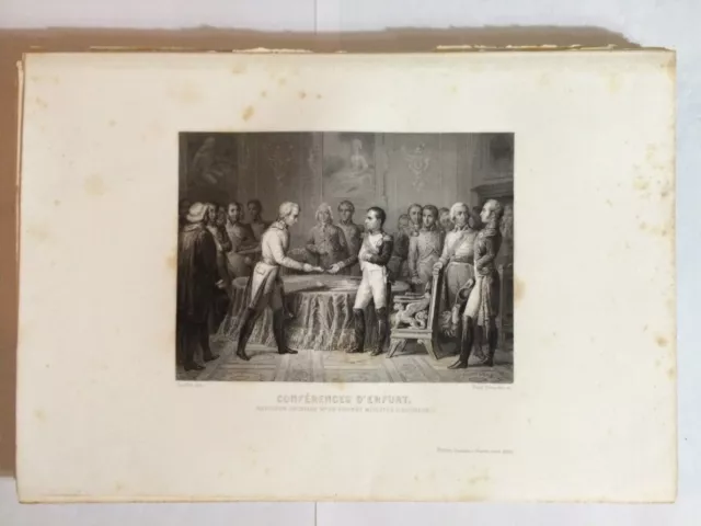 Gravure Thiers Conference D'erfurt Ministre Autriche 1861 Napoleon Bon Etat