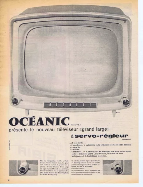 Publicité Advertising 066 1959 Océanic téléviseur à servo-régleur
