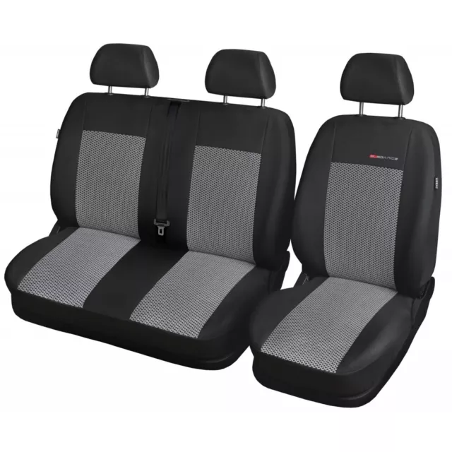 Apto para VW T5 1+2 Transporter Funda de Asiento Hecho a Medida P2