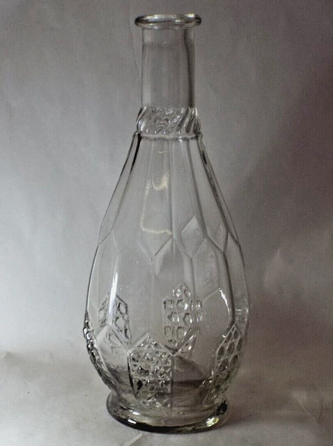 OLD Antique 3 Mold BLOWN DECANTER BOTTLE EAPG Early American Pattern Glass