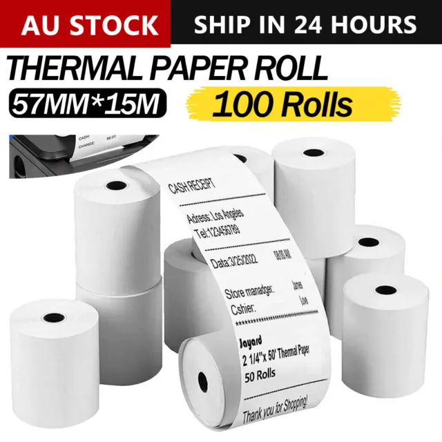 10-200 Rolls 57x38mm EFTPOS Thermal Paper POS Cash Register Receipt Paper Roll