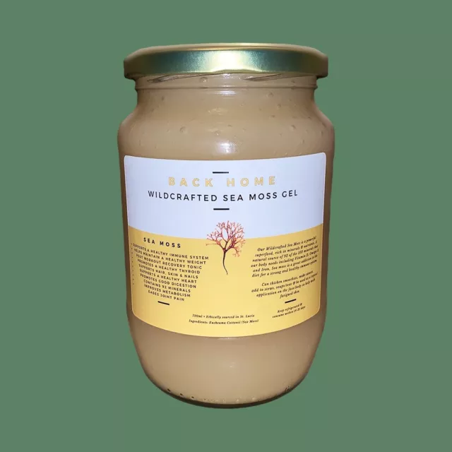 Wildcrafted Sea Moss Gel 720ml - St Lucia - Eucheuma Cottonii - Back Home Brand