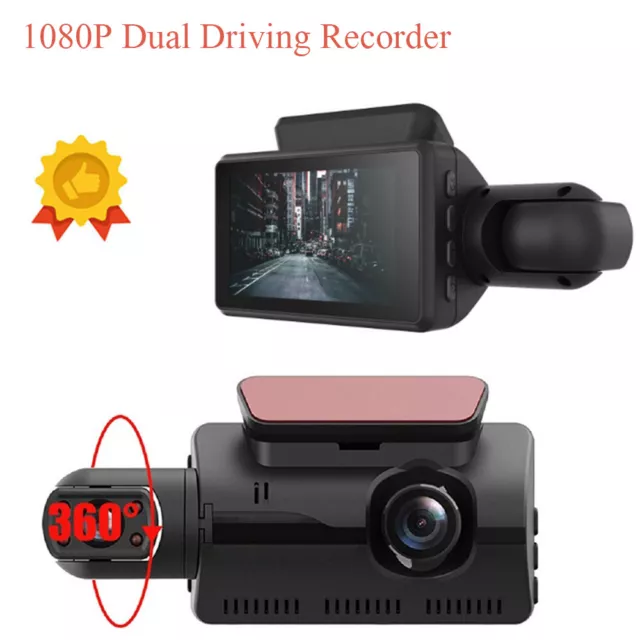 1080P Dual Lens Car DVR Dash Cam Video Camera Driving Recorder Night Vision