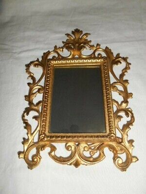 Gorgeous Antique Victorian Cast Iron Gold Gilt Standing Easel Frame/Mirror