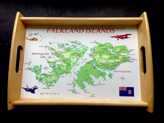 Wood Home Premium Dinner  Craft Laptray Gift -- Falklands Islands