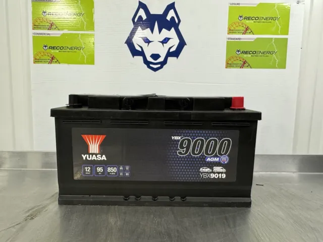 YUASA 9019  AGM Car/Van Battery Start Stop 95Ah 850A(EN) Cosmetic BARGAIN