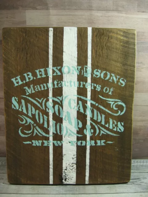 Vintage Barn Wood Sign CANDLES SOAP SAPOLIO Rustic Farmhouse Bathroom