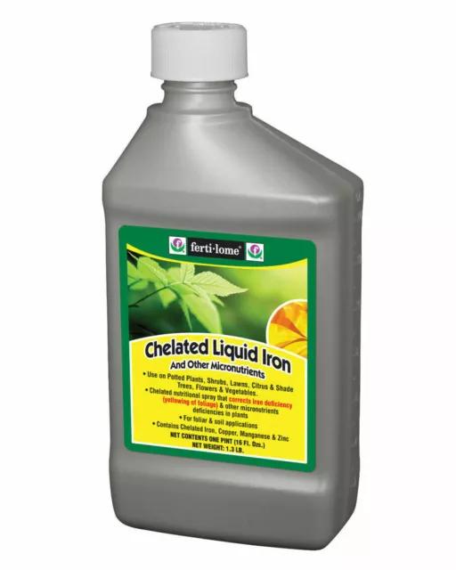 Fertilome 10625 16oz Chelated Liquid Iron and Other Micro Nutrients for Plants