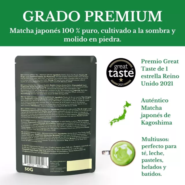 Té Verde Matcha Japonés Premium Puro 100% Para Infusion Lattes Batidos y Tartas 2