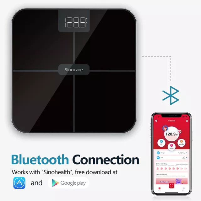 Smart Body Weight Fat Scale LED Bathroom Digital BMI Health Analyzer 396 lbs