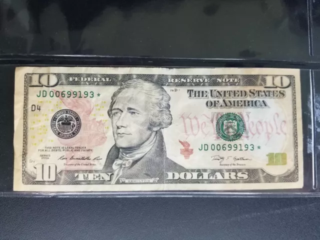 2009 series Ten Dollar Fed Reserve STAR Note CLEVELAND $10 BILL! JD00699193 *