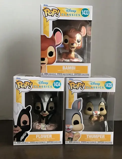 Funko Pop! Disney Classics Bambi Thumper Flower Wave 2 Complete Set of 3